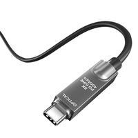Kabel USB C Serat Optik 8K/60Hz 4K/120Hz PD60W 40Gbps USB3.2 Gen2 Tipe C Kabel Optik AOC 5M 10M 15M 20M untuk Monitor TV VR