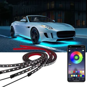 Lumières de décoration de voiture RVB 12v Bande LED APP sous télécommande Underglow 120*150 Lumière d'ambiance de voiture Led Châssis Lumière