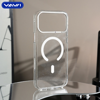 VAWI B349 Coque transparente étincelante avec cadre d'objectif incrusté de diamants pour iPhone 17 Pro Max, coque antichoc pour 17 Pro Air