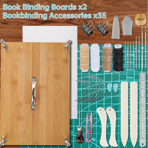 Kit de <span class=keywords><strong>reliure</strong></span> de presse à livre 35 PCS-Outils de <span class=keywords><strong>reliure</strong></span> en bambou compacts, fournitures de <span class=keywords><strong>reliure</strong></span> de livre avec poignée portable <span class=keywords><strong>pour</strong></span> bricolage <span class=keywords><strong>d</strong></span>ébutant - Product Image 2
