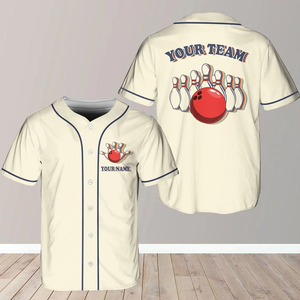 Camiseta de Béisbol Personalizada Estilo Retro, 100% Poliéster, Transpirable, de Secado Rápido, Cuello Henley, Nombre del Jugador, Números del Equipo, Digital - Product Image 4