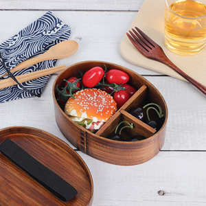 Wood <strong>Lunch</strong> Bento <strong>Box</strong> for Kids 3 <strong>Compartment</strong> Food Container Custom logo - Product Image 6