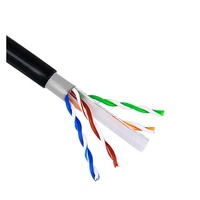 Tembaga Murni PVC + PE selubung ganda 0.56mm 23awg Cat6 kabel luar ruangan 100m harga Ftp Utp untuk kabel komunikasi