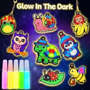 Glow <span class=keywords><strong>in</strong></span> the Dark Aqua Puffs Animals, Juguetes DIY sin Desorden, Kit de Pintura de Espuma Mágica, Kits de Arte 3D para Niños - Product Image 2