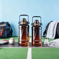 Bouteilles d'eau sportives en plastique PC Longstar 2,5 L avec corde, à boire directement, anti-fuite, sans BPA, type paille, pour vélo, randonnée, voyage