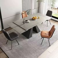 Ensemble table à manger extensible moderne de luxe meubles de cuisine rétractables table de salle à manger extensible en pierre frittée avec dessus en marbre