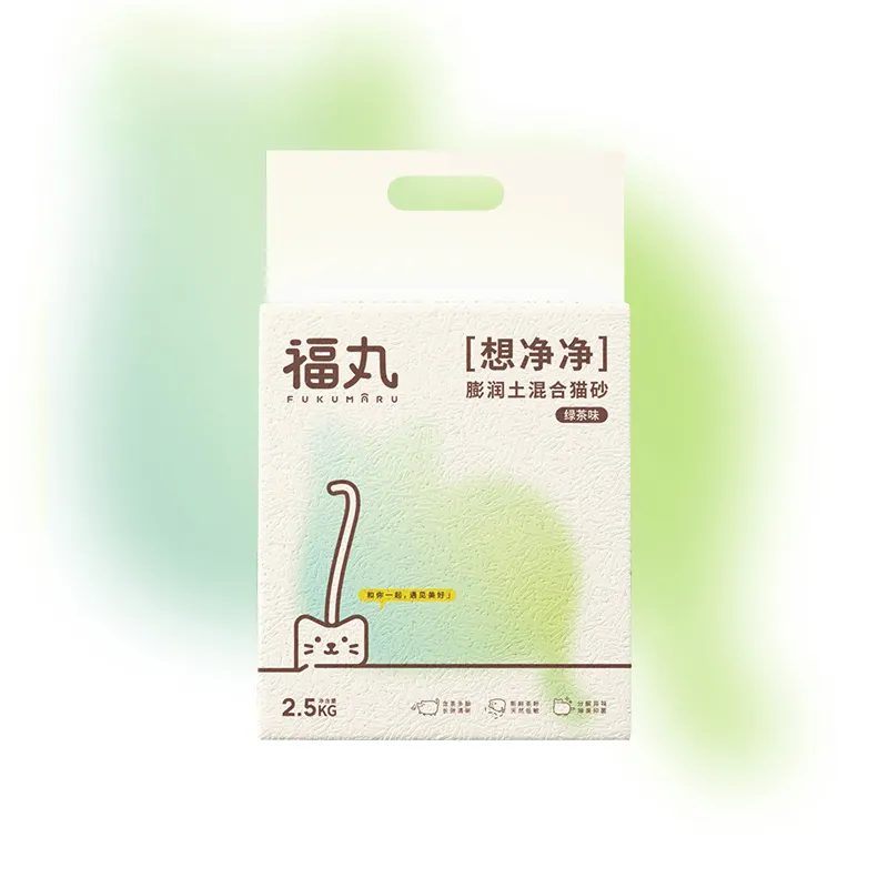 Customized Size Low Moqt almost dust-free tofu mixed cat litter green tea flavored tofu bentonite mixed cat litter