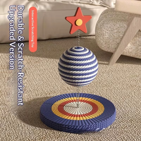 Lit pour chat moderne durable et résistant aux rayures, griffoir tout-en-un, sans peluches, très grand, rayé, avec balles de jeu, pour tous les animaux de compagnie