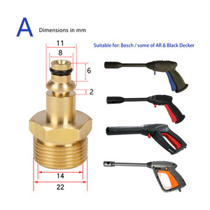 Conector de Manguera para Lavadora a Presión, Adaptador de Rosca M22 de 14 mm para AR Patriot Daewoo Lavor Black Decker Bosch Bort - Product Image 2