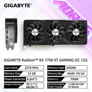 การ์ดจอเกมมิ่ง RX7700XT GAMING OC 12GB DDR6 พัดลมระบายความร้อน สำหรับเดสก์ท็อป ใหม่ ประสิทธิภาพสูง AMD Radeon RX 7700 XT G ราคาดีที่สุด - Product Image 3