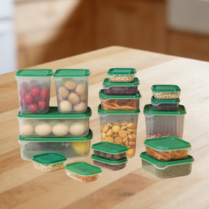 17 pièces/ensemble Boîte de rangement transparente pour la cuisine Boîte de rangement pour aliments Organisateur de réfrigérateur Collations Noix Fruits Boîte de rangement Pots - Product Image 1