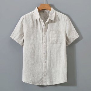 Novedad de verano, <span class=keywords><strong>camisa</strong></span> de <span class=keywords><strong>lino</strong></span> para <span class=keywords><strong>hombre</strong></span>, <span class=keywords><strong>camisa</strong></span> de <span class=keywords><strong>lino</strong></span> de algodón holgada de <span class=keywords><strong>manga</strong></span> <span class=keywords><strong>corta</strong></span> informal Retro de estilo chino OEM - Product Image 3
