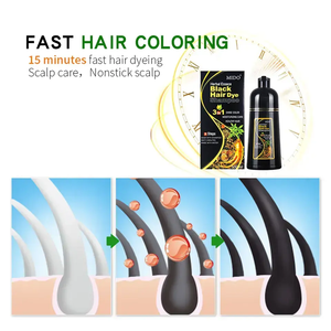 MEIDU Fabricante Champú 100% Productos para el cabello Tinte para el cabello negro Negro 3 en 1 Sin amoníaco Champú para teñir el cabello negro a base de hierbas permanente - Product Image 5