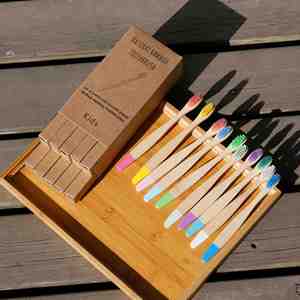 แปรงสีฟันไม้ไผ่แบบด้ามแบนสำหรับเด็ก  ขายส่งตามสั่ง  เป็นมิตรกับสิ่งแวดล้อม เหมาะสำหรับการเดินทาง - Product Image 6