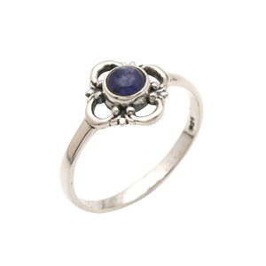 แหวน Tanzanite ลายดอกไม้น่ารัก925เงินแท้สแตนเลสเครื่องประดับด้วยเพชรสีเทอร์ควอยซ์ของขวัญแต่งงานที่สมบูรณ์แบบสำหรับผู้หญิง - Product Image 1