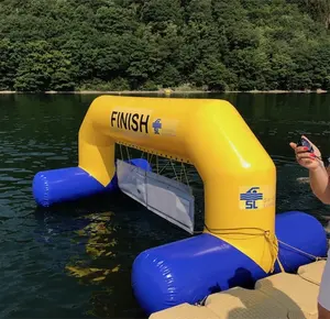 Arco gonfiabile galleggiante dell'acqua di qualità 6x3 metri linea di finitura gonfiabile per eventi d'acqua a tenuta d'aria