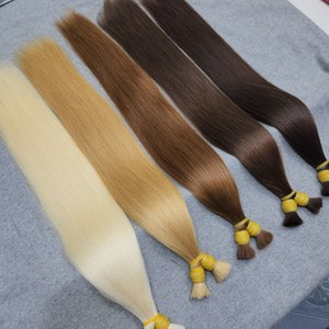 ผมต่อแบบพรีเมียม เวอร์จิ้น เวียดนาม แท้ 100%  แบบมัดเป็นช่อ  ถักด้วยเครื่องจักร  ดับเบิ้ลเวฟท์  ซุปเปอร์ดับเบิ้ลดรอน  น้ำหนัก 100 กรัม  เกรด 12A  มีทุกสี - Product Image 4