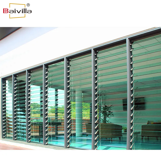 Factory Price Customize Aluminum Frames Adjustable Glass Louvre Window With Hardware Accessories