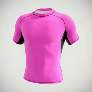 Maillot de bain unisexe à manches courtes, à séchage rapide, color-block, haut de sport pour adulte, rashguard MMA, grappling - Product Image 3