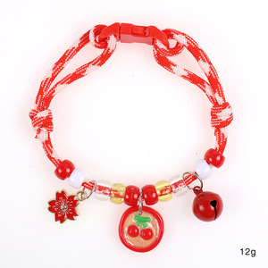 <span class=keywords><strong>Collar</strong></span> de Lujo para Gato con Diseño Trenzado en Contraste, Lindo Estampado de Huella, Campana Sencilla, de Poliéster, con Dibujos Animados, Ajustable, para Todas las Estaciones - Product Image 6