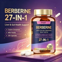 Capsules de Berbérine 27-en-1 avec Cannelle de Ceylan & Chardon-Marie, Melon Amer, Pissenlit, Gentiane, Zinc, Chrome
