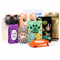 Sachets d'emballage alimentaire personnalisés imprimés avec fermeture éclair, fenêtre transparente et logo, pour aliments pour animaux et sachets de thé