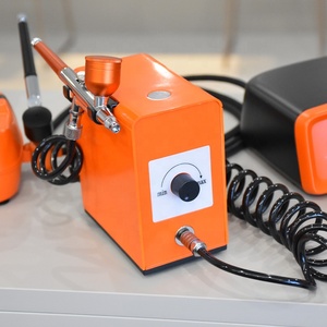 Kit aérographe complet professionnel double contrôle d'action matériau ABS <span class=keywords><strong>compresseur</strong></span> par gravité pour décoration de gâteau pâtisserie peinture à colorier - Product Image 2
