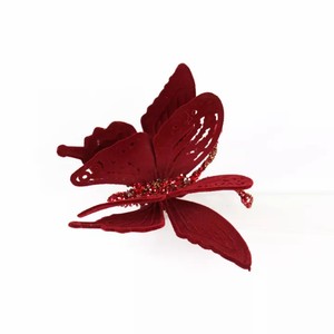 Kẹp Nhựa Lấp Lánh Màu Đỏ BƯỚM Giả Bán Sỉ Để Trang Trí Tường - Product Image 2