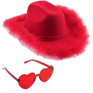 VERY Fashionable Western Cattlemen Cowgirl <b>Cowboy</b> <b>Hats</b> Adults Unisex <b>Red</b> Polyester/Cotton Adjustable Four Seasons Parties Travel - Product Image 1