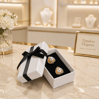 Boîte cadeau rigide en carton de couleur unie pour bijoux, avec insert en velours pour bagues, boucles d'oreilles et colliers, vente en gros