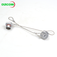 Tapa Metálica Circular de Empuje y Tracción de Latón, Cubierta Protectora Impermeable con Cordón, Tapa Antipolvo IP68 Hembra para Conector