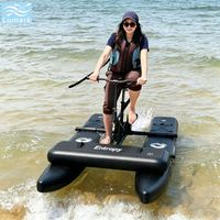 Vélo aquatique à pédales plat à ponton, monoplace, cadre en aluminium avec plateforme avant gonflable, rapide pour rivière, portable, de Chine Lumark