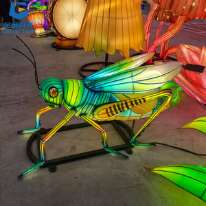 SGFL437 Lanterne chinoise en soie en forme d'insecte pour Thanksgiving, structure en acier, étanche, ensemble pour festival lumineux - Product Image 4