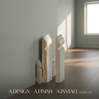 Plinthe et cadre de porte modernes en MDF blanc apprêté léger, 1,2 po x 3,2 po x 16 pi, pour la décoration de la maison et du bureau