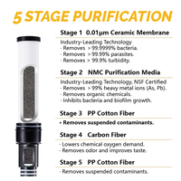Bouteille filtrante à eau portable écologique en céramique et charbon actif, purificateur à ultrafiltration pour la survie en plein air, les voyages et le camping