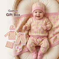 Coffret Cadeau Tricoté pour Bébé : Pull, Bonnet et Couverture d'Emmaillotage Personnalisés – Vêtements pour Bébés Filles en Gros