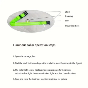 <span class=keywords><strong>Collar</strong></span> de Perro Luminoso Fluorescente de Nailon con LED, Recargable por USB, con Patrón Sólido, para Seguridad Nocturna - Product Image 3