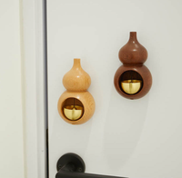Campana de puerta de latón macizo, campana de cobre, decoración para tienda, recordatorio de entrada, campana de viento de madera con forma de calabaza