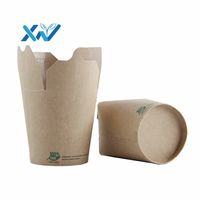 Vente en gros chaude jetable 16oz 26oz 32oz boîte à pâtes kraft à fond rond étanche à l'huile boîte à nouilles en papier