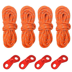 Ensemble de cordes de camping en plein air, cordes en nylon de 4M avec boucles à double œillet pour tente, bâche, utilisation toutes saisons - Product Image 5