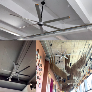 พัดลมระบายอากาศขนาด 10 ฟุต สำหรับพื้นที่ขนาดใหญ่ รุ่น HVLS สีเงิน สำหรับสนามกีฬา - Product Image 5
