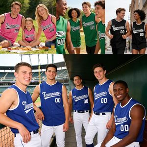 Maillot de baseball personnalisé sans manches pour hommes, nom et numéro cousus, respirant, unisexe, nom de l'équipe adulte 00 - Product Image 2