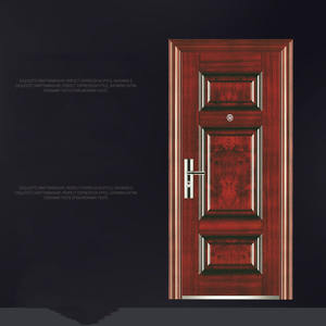 Ensemble Skyland Double porte d'entrée en bois de style français avec pivot en fer forgé en fibre de verre et acier - Product Image 6