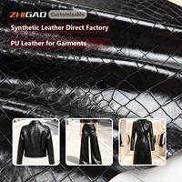Tissu en cuir PU crocodile, cuir synthétique gaufré à l'aspect peau d'animal, matière pour vêtements, vestes, manteaux, pantalons
