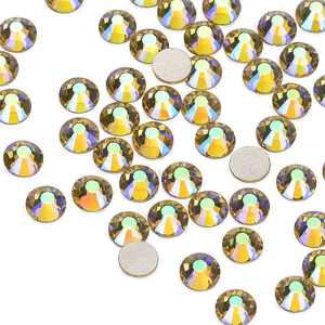 Paillettes SS6 8 10 12 16 20 30 Péridot AB Cristaux de verre Hot Fix Rhinestones Flatback Hotfix Glass Strass Iron on Crystal Stones - Product Image 5