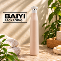 Bouteille de gel douche en plastique PE de 600 ml avec pompe lisse, filetage 32, couleur, épaisseur et capacité personnalisables pour les soins personnels