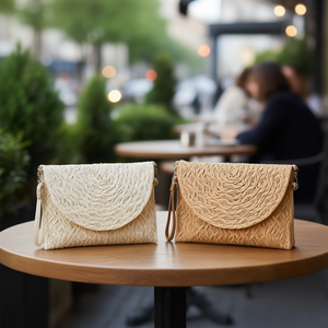 Borsa in tessuto PU 28x20 cm con patta in filo dorato, stile lungo/corto BOLSO - Product Image 1