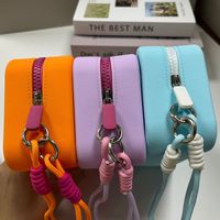 Offre Spéciale sacs de rangement en silicone à texture gelée écologique mignon usage quotidien en plein air pochette cosmétique souple et durable à fermeture éclair