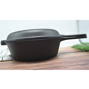 <span class=keywords><strong>Cocotte</strong></span> <span class=keywords><strong>en</strong></span> <span class=keywords><strong>fonte</strong></span> classique de 27 cm, double usage, pré-assaisonnée, avec couvercle <span class=keywords><strong>en</strong></span> <span class=keywords><strong>fonte</strong></span> - Product Image 4