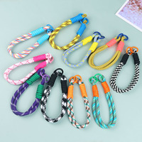 Corde de contraste de couleur multifonctionnelle avec pendentif porte-clés de voiture dragonne sac de décoration courte lanière de poupée DIY